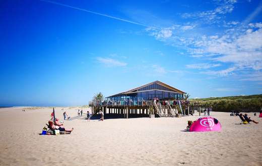 Beach tourists summer