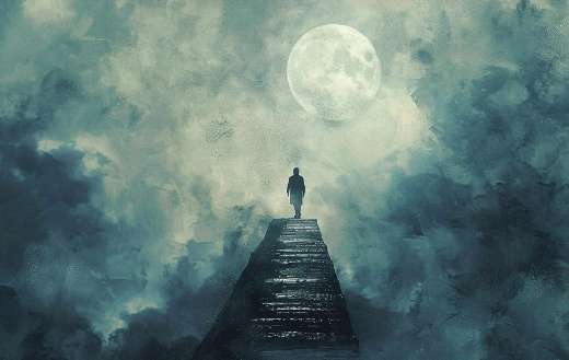 Man top of hills fantasy