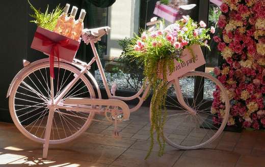 Pink bike and decoration