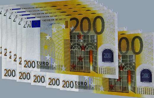 Two hundred euro bills