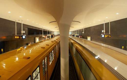 Yellow trains station subway