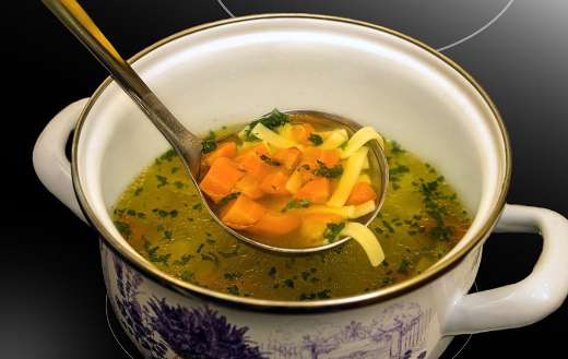 Chicken broth meal pot