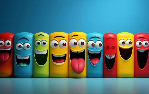 Colorful emotions faces