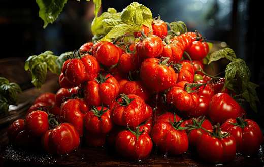 Fresh tomatoes and basil