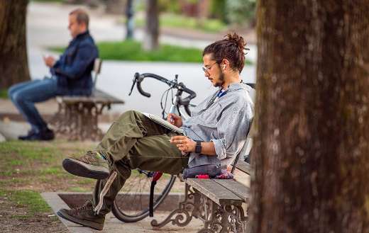 Two men relaxing puzzle
