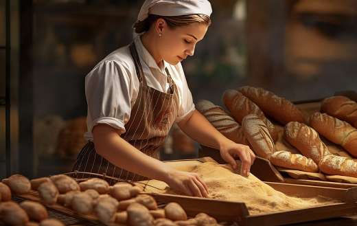 Ai generated young woman baker