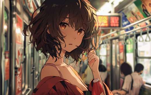 Brown hair lady anime