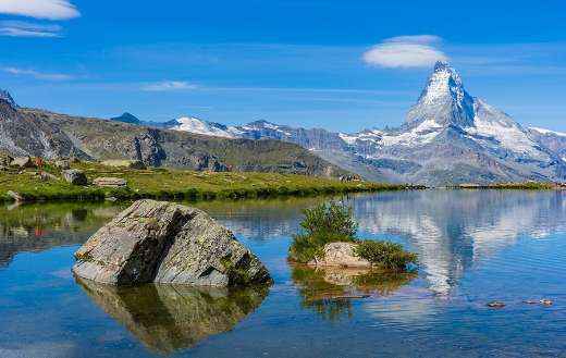 Mountain and lake nature