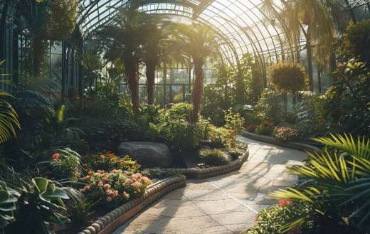 A beautiful botanical garden with an array of exotic