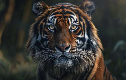 Close portrait of majestic tiger