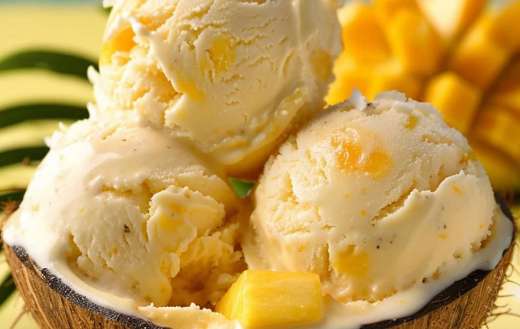 Cococnut mango ice cream