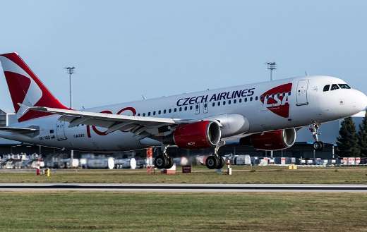 Czech airlines aircraft flying