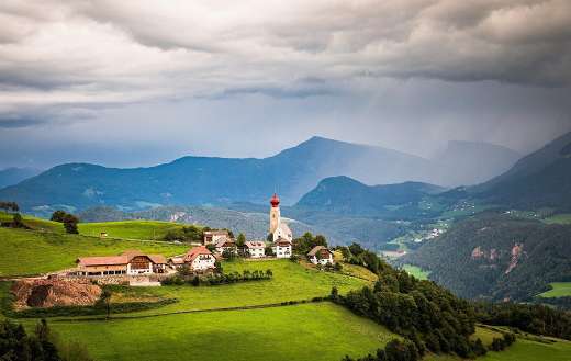 Green nature landscape houses
