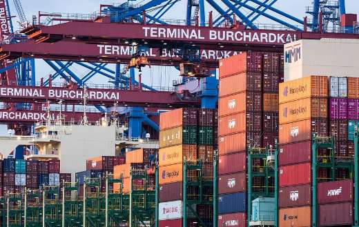 Logistics port ships container