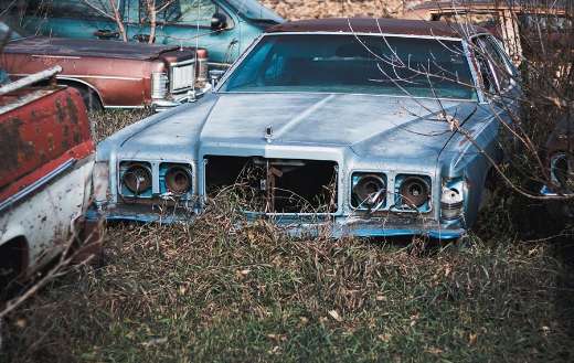 Old rusty vehicle abandoned