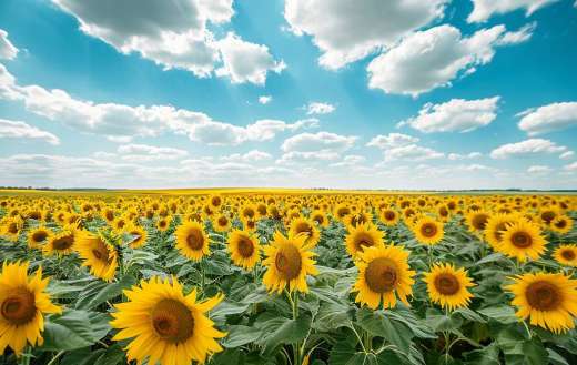 A golden field of sunflowers