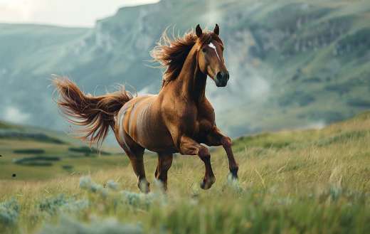 A magnificent horse galloping