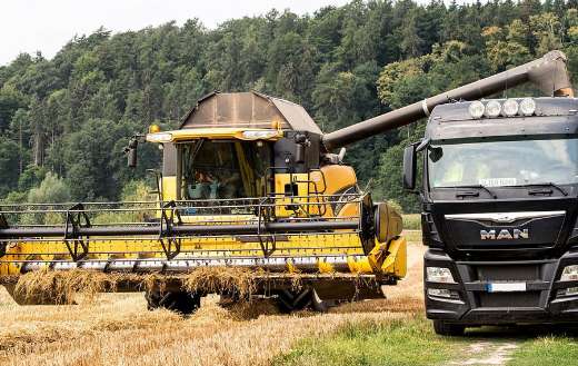 Combine harvester harvesting mood