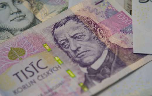 Czech crowns banknotes