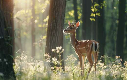 Deer standing in the forest