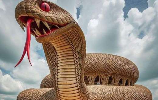 Giant snake building bamboo