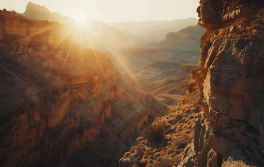 Majestic canyon with steeps