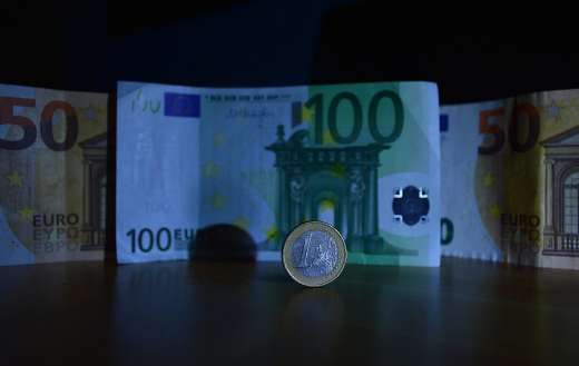 Money euro bills coin