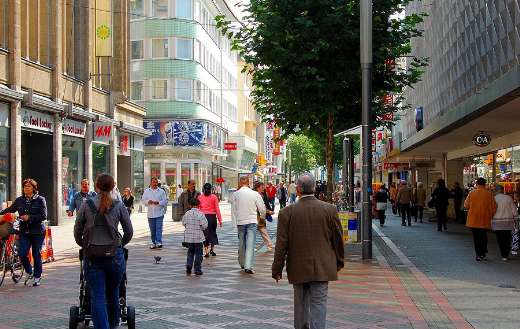 Passers shopping street