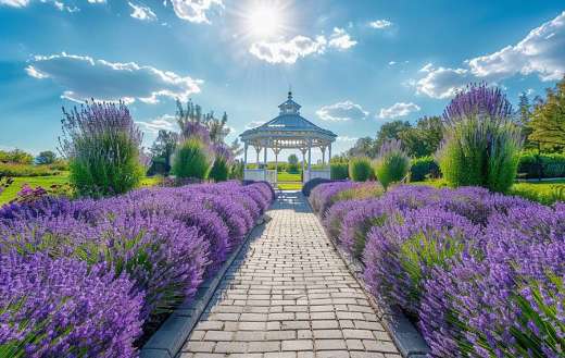 A landscape picture of blooming lavender