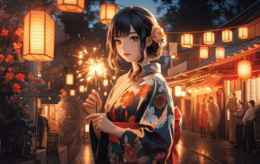 Beautiful japanese lady anime