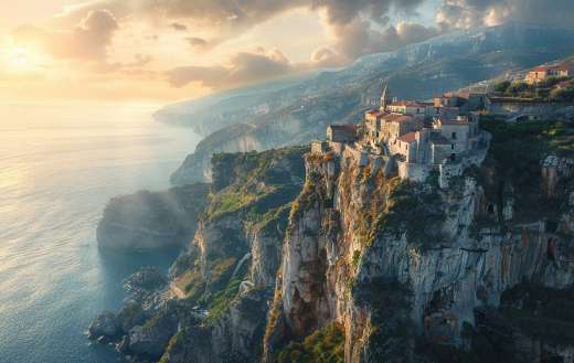 Cliffside village on the edge