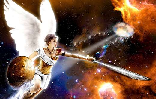 Fantasy beautiful angel hero