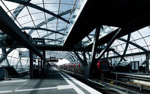 Hamburg train station subway architecture