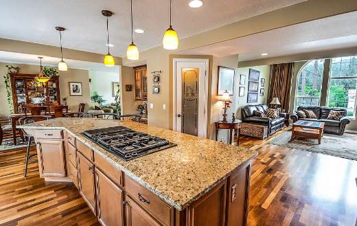 House kitchen livingroom interior