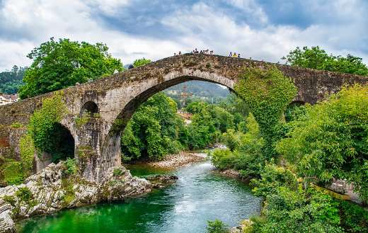 River nature arch bridge
