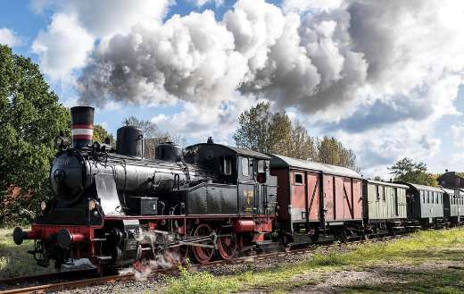 Steam locomotive on raildroad