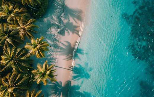 Beach with crystal clear turquoise water