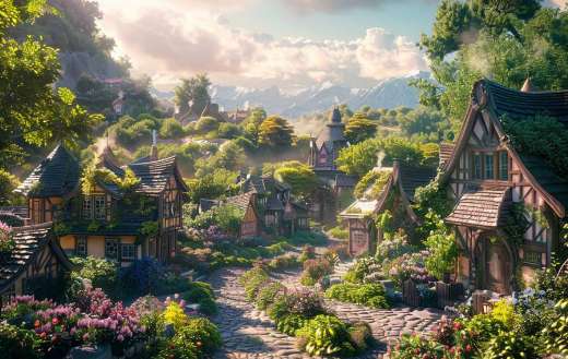 Beautiful fantasy village