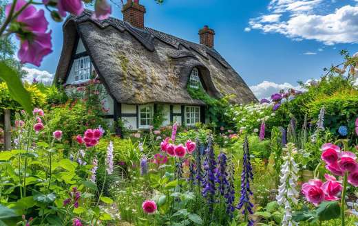 English cottage with garden