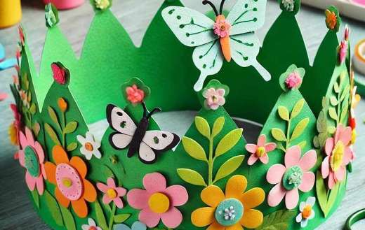 Flower insects cardboard crown