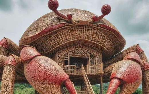 Giant crab wooden house