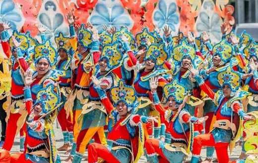 Colorful sinulog festival costume