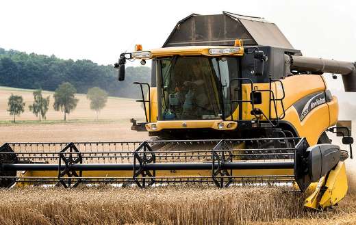 Combine harvester machine color yellow
