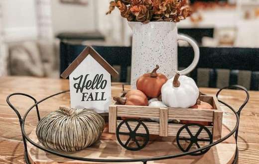 Different types pumpkin fall decoration