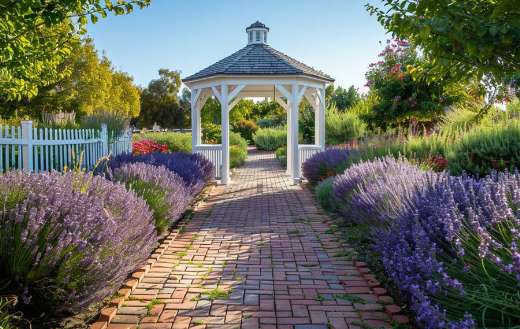 Garden of blooming lavender
