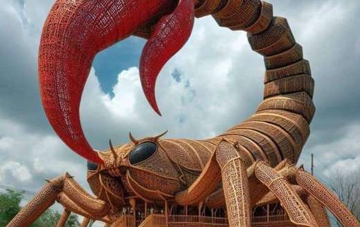 Giant spider bamboo house