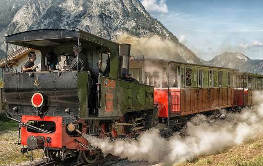 Smooky railroad with train