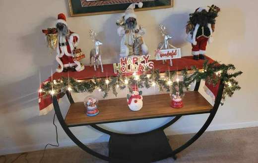 Christmas santa wreath lights decoration