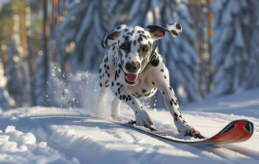 Dalmatian dog winter time