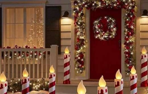 Flickering candy mold stripe candle